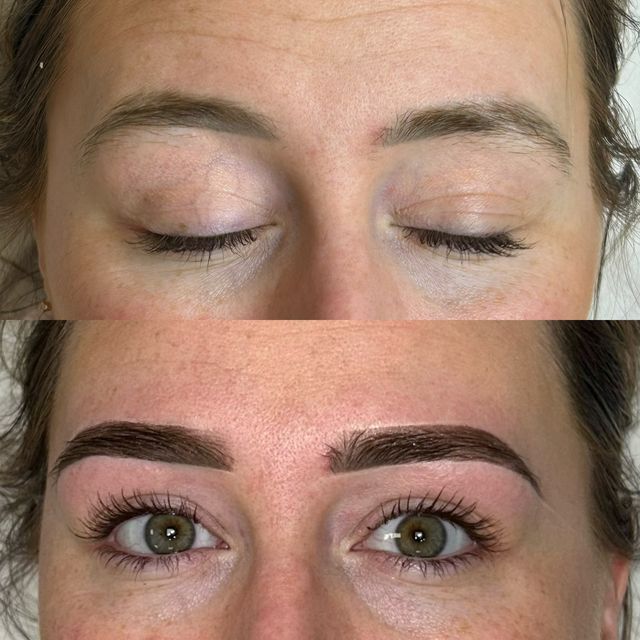 Before and after HD brows and lash lift