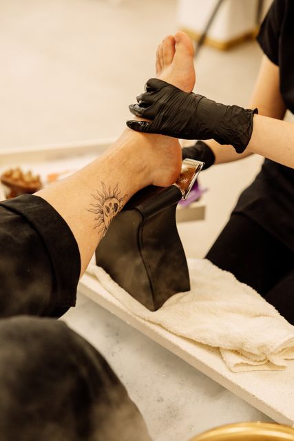 Foot care during a luxury pedicure at Suukkosan