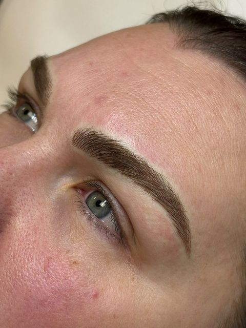 Close up of microblading brows in Llanelli