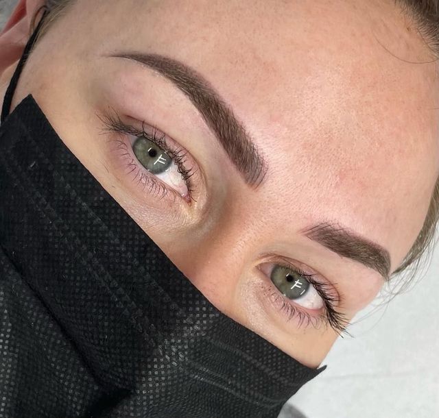 Soft ombré powder brows after treatment
